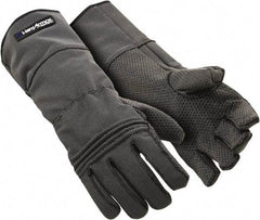HexArmor - Size L (9), ANSI Cut Lvl A9, Puncture Lvl 3, Silicone Rubber Coated SuperFabric Cut Resistant Gloves - Palm Coated, Dyneema Lining, Gauntlet Cuff, Gray, Paired - Exact Tool & Supply