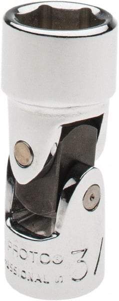 Proto - 3/8", 1/4" Drive, Standard Hand Socket - 6 Points, 1-13/32" OAL, Alloy Steel, Chrome Finish - Exact Tool & Supply