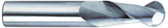 SGS - 3/8", 1/2" LOC, 3/8" Shank Diam, 4" OAL, 2 Flute, Solid Carbide Square End Mill - Single End, TiB2 Finish, Spiral Flute, 35° Helix, Centercutting, Right Hand Cut, Right Hand Flute, Series 47E - Exact Tool & Supply
