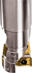 Kyocera - 25mm Cut Diam, 7.5mm Max Depth of Cut, 25mm Shank Diam, 140mm OAL, Indexable Square Shoulder End Mill - GOMT 13T308ER-D, JOMT 13T308ER-D Inserts, Cylindrical Shank, 90° Lead Angle - Exact Tool & Supply
