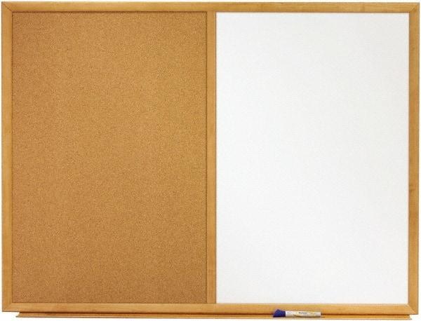 Quartet - 24" High x 36" Wide Cork/Melamine Dry Erase Board - Fiberboard Frame, 24-3/4" Deep, Includes Accessory Tray/Rail & One Dry-Erase Marker & Mounting Kit - Exact Tool & Supply
