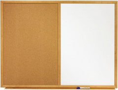 Quartet - 24" High x 36" Wide Cork/Melamine Dry Erase Board - Fiberboard Frame, 24-3/4" Deep, Includes Accessory Tray/Rail & One Dry-Erase Marker & Mounting Kit - Exact Tool & Supply
