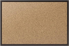 Quartet - 36" Wide x 24" High Open Cork Bulletin Board - Natural (Color) - Exact Tool & Supply