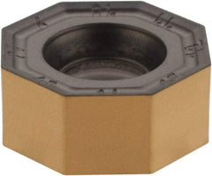 Iscar - ONMU050505 MM Grade IC830 Carbide Milling Insert - TiAlN/TiN Finish, 0.2047" Thick, 13mm Inscribed Circle, 0.5mm Corner Radius - Exact Tool & Supply