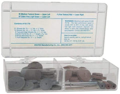 Cratex - 49 Piece Rubberized Small Wheel & Abrasive Point Set - Includes 4 Mandrels, 3 Points & 42 Wheels - Exact Tool & Supply