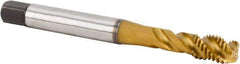 Kennametal - M5x0.80 Metric 3 Flute 6HX Modified Bottoming Spiral Flute Tap - Powdered Metal, TiCN/TiN Finish, 70mm OAL, Right Hand Flute, Right Hand Thread, Series T631 - Exact Tool & Supply