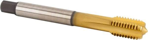 Kennametal - M14x1.50 Metric Fine 6HX 4 Flute TiCN/TiN Finish Powdered Metal Straight Flute Machine Tap - Bottoming, Right Hand Thread, 100mm OAL, 15mm Thread Length, Oversize - Exact Tool & Supply