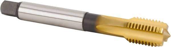 Kennametal - M16x2.00 Metric Coarse 6HX 4 Flute TiCN/TiN Finish Powdered Metal Straight Flute Machine Tap - Modified Bottoming, Right Hand Thread, 110mm OAL, 20mm Thread Length, Oversize - Exact Tool & Supply