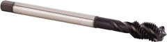Kennametal - M8x1.00 Metric Fine 3 Flute 6HX Modified Bottoming Spiral Flute Tap - Powdered Metal, TiN/CrC/C Finish, 90mm OAL, Right Hand Flute, Right Hand Thread, Series T630 - Exact Tool & Supply