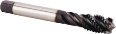 Kennametal - M16x2.00 Metric 4 Flute 6HX Modified Bottoming Spiral Flute Tap - Powdered Metal, TiN/CrC/C Finish, 110mm OAL, Right Hand Flute, Right Hand Thread, Series T630 - Exact Tool & Supply