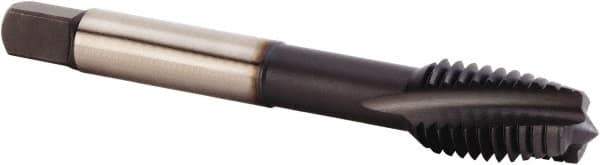 Kennametal - M8x1.25 Metric 3 Flute 6HX Plug Spiral Flute Tap - Powdered Metal, TiN/CrC/C Finish, 68.83mm OAL, Left Hand Flute, Right Hand Thread, Series T620 - Exact Tool & Supply