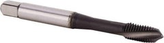 Kennametal - #6-32 UNC 2 Flute 2BX Plug Spiral Flute Tap - Powdered Metal, TiN/CrC/C Finish, 50.55mm OAL, Left Hand Flute, Right Hand Thread, Series T620 - Exact Tool & Supply