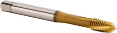Kennametal - M6x1.00 Metric 3 Flute 6HX Plug Spiral Flute Tap - Powdered Metal, TiCN/TiN Finish, 80mm OAL, Left Hand Flute, Right Hand Thread, Series T620 - Exact Tool & Supply