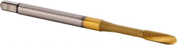 Kennametal - M5x0.80 Metric 3 Flute 6HX Plug Spiral Flute Tap - Powdered Metal, TiCN/TiN Finish, 70mm OAL, Left Hand Flute, Right Hand Thread, Series T620 - Exact Tool & Supply