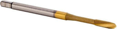 Kennametal - M5x0.80 Metric 3 Flute 6HX Plug Spiral Flute Tap - Powdered Metal, TiCN/TiN Finish, 70mm OAL, Left Hand Flute, Right Hand Thread, Series T620 - Exact Tool & Supply