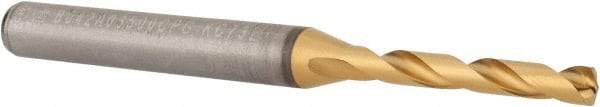 Kennametal - 3.5mm 140° Solid Carbide Jobber Drill - Multilayer TiAlN Finish, Right Hand Cut, Spiral Flute, Straight Shank, 66mm OAL, Standard Point - Exact Tool & Supply