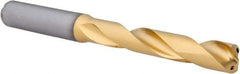 Kennametal - 27/64" 140° Solid Carbide Jobber Drill - Multilayer TiAlN Finish, Right Hand Cut, Spiral Flute, Straight Shank, 118mm OAL, Standard Point - Exact Tool & Supply