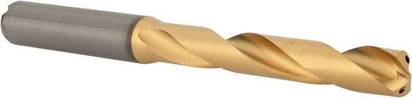Kennametal - 10.5mm 140° Solid Carbide Jobber Drill - Multilayer TiAlN Finish, Right Hand Cut, Spiral Flute, Straight Shank, 118mm OAL, Standard Point - Exact Tool & Supply