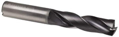 Kennametal - 21mm 180° Spiral Flute Solid Carbide Screw Machine Drill Bit - Multilayer TiAlN Finish, Right Hand Cut, 86mm Flute Length, 141mm OAL, Flat-Bottom Point, Straight Shank, Through Coolant - Exact Tool & Supply