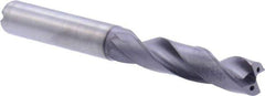 Kennametal - 3/8" 180° Spiral Flute Solid Carbide Screw Machine Drill Bit - Multilayer TiAlN Finish, Right Hand Cut, 47mm Flute Length, 89mm OAL, Flat-Bottom Point, Straight Shank, Through Coolant - Exact Tool & Supply