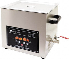 Graymills - Bench Top Water-Based Ultrasonic Cleaner - 0.5 Gal Max Operating Capacity, 304 Stainless Steel Tank, 234.95mm High x 7" Long x 6-1/2" Wide, 120 Input Volts - Exact Tool & Supply