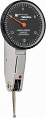 TESA Brown & Sharpe - 0.03 Inch Range, Horizontal Dial Test Indicator - 1.26 Inch Black Dial, 0-15-0 Dial Reading - Exact Tool & Supply