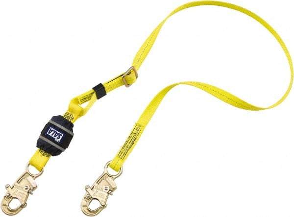 DBI/SALA - 6' Long, 310 Lb Capacity, 1 Leg Locking Snap Hook Harness Shock Absorbing Lanyard - 1" Diam, Polyester Webbing, Locking Snap Hook Anchorage Connection - Exact Tool & Supply
