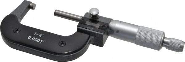 Value Collection - 1 to 2" Range, 0.0001" Graduation, Mechanical Outside Micrometer - Ratchet Stop Thimble, Digital Counter - Exact Tool & Supply