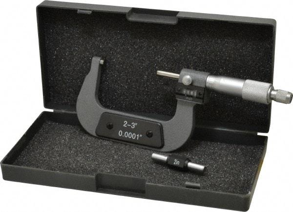 Value Collection - 2 to 3" Range, 0.0001" Graduation, Mechanical Outside Micrometer - Ratchet Stop Thimble, Digital Counter - Exact Tool & Supply