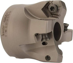 Iscar - 4 Inserts, 1.37" Cutter Diam, 0.08" Max Depth of Cut, Indexable High-Feed Face Mill - 3/4" Arbor Hole Diam, 1-3/4" High, FF FWX-08 Toolholder, H600 WXCU 08 Inserts, Series FF FWX - Exact Tool & Supply