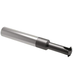 Scientific Cutting Tools - 12 to 32 TPI, Internal/External Single Profile Thread Mill - 1/2" Noml Diam, 0.372" Cut Diam, 3/8" Shank Diam, 4 Flute, 0.24" Neck Diam, 3/4" Neck Length, 3" OAL, AlTiN+ Finish - Exact Tool & Supply