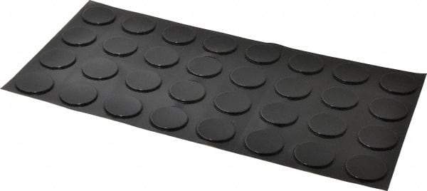 Made in USA - 1.23" Wide x 0.1" High, Self Adhesive Polyurethane Bumpers - Cylindrical - Exact Tool & Supply