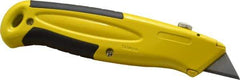 PHC - Retractable Utility Knife - 2-1/4" Blade, Yellow Zinc Handle, 5 Blades Included - Exact Tool & Supply