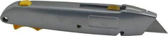 PHC - Retractable Utility Knife - 2-1/4" Blade, Die Cast Aluminum (Color) Aluminum Handle, 3 Blades Included - Exact Tool & Supply