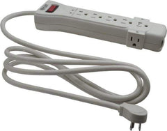 Tripp-Lite - 7 Outlets, 120 Volts, 15 Amps, 7' Cord, Power Outlet Strip - Free Hanging, Keyhole Mount, 5-15P NEMA Configuration, 10.3" Strip, UL1449 3rd Edition - Exact Tool & Supply