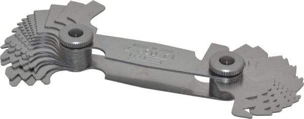 SPI - 28 Leaf, 0.5 to 6mm Pitch Range, 4 to 56 TPI Range, Stainless Steel Screw Pitch Gage - 60° Thread Angle - Exact Tool & Supply