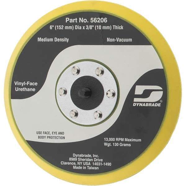 Dynabrade - 6" Diam Disc Backing Nonvacuum Replacement Pad - Medium Density, 13,000 RPM - Exact Tool & Supply