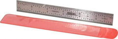 SPI - 6" Long, 1/64, 1/32, 1/16, 1/8" Graduation, Rigid Steel Rule - 4R Graduation Style, 3/4" Wide, Silver - Exact Tool & Supply