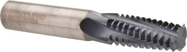 Accupro - 1-8 UNC, 0.62" Cutting Diam, 4 Flute, Solid Carbide Helical Flute Thread Mill - Internal Thread, 1-3/8" LOC, 4" OAL, 5/8" Shank Diam - Exact Tool & Supply