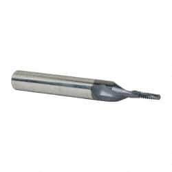 Accupro - #4-40 UNC, 0.1" Cutting Diam, 2 Flute, Solid Carbide Helical Flute Thread Mill - Internal Thread, 1/4" LOC, 2" OAL, 1/4" Shank Diam - Exact Tool & Supply