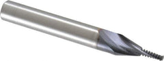 Accupro - #6-32 UNC, 0.115" Cutting Diam, 2 Flute, Solid Carbide Helical Flute Thread Mill - Internal Thread, 1/4" LOC, 2" OAL, 1/4" Shank Diam - Exact Tool & Supply