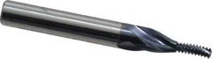 Accupro - #8-32 UNC, 0.115" Cutting Diam, 3 Flutes, Solid Carbide Helical Flute Thread Mill - Internal Thread, 5/16" LOC, 2" OAL, 1/4" Shank Diam - Exact Tool & Supply