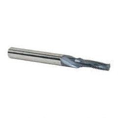 Accupro - 1/4-28 UNF, 0.18" Cutting Diam, 3 Flute, Solid Carbide Helical Flute Thread Mill - Internal Thread, 5/8" LOC, 2-1/2" OAL, 1/4" Shank Diam - Exact Tool & Supply