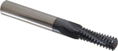 Accupro - 3/8-16 UNC, 0.285" Cutting Diam, 4 Flute, Solid Carbide Helical Flute Thread Mill - Internal Thread, 3/4" LOC, 2-1/2" OAL, 5/16" Shank Diam - Exact Tool & Supply