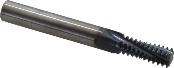 Accupro - 1/2-13 UNC, 0.35" Cutting Diam, 4 Flute, Solid Carbide Helical Flute Thread Mill - Internal Thread, 7/8" LOC, 3" OAL, 3/8" Shank Diam - Exact Tool & Supply
