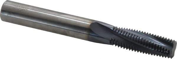 Accupro - 3/4-16 UNF, 0.495" Cutting Diam, 4 Flute, Solid Carbide Helical Flute Thread Mill - Internal Thread, 1-3/8" LOC, 4" OAL, 1/2" Shank Diam - Exact Tool & Supply