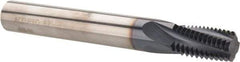 Accupro - NPT, 0.495" Cutting Diam, 4 Flute, Solid Carbide Helical Flute Thread Mill - Internal Thread, 7/8" LOC, 4" OAL, 1/2" Shank Diam - Exact Tool & Supply
