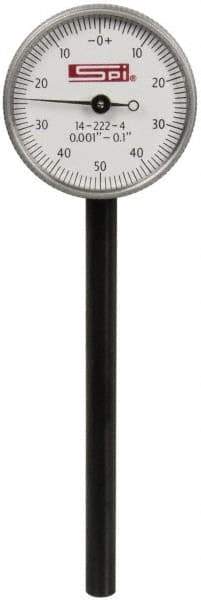 SPI - 0.1" Range, 0-50-0 Dial Reading, 0.001" Graduation Dial Drop Indicator - 1-35/64" Dial, 0.1" Range per Revolution, Includes NPL Traceability Certification - Exact Tool & Supply