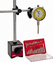Value Collection - 0.001" Graduation, Indicator & Base Kit - 0.001 Inch Graduation, Includes Indicator, Magnetic Base, Point Set - Exact Tool & Supply