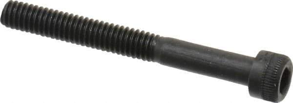 Made in USA - #6-40 UNF Hex Socket Drive, Socket Cap Screw - Alloy Steel, Black Oxide Finish, Partially Threaded, 1-1/4" Length Under Head - Exact Tool & Supply